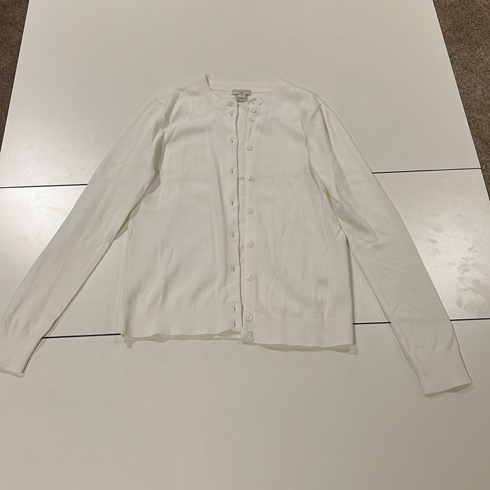 J. Crew White Sheer Cardigan Size XS